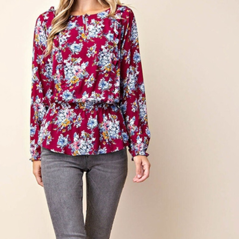 Kori America Peplum Blouse NWT